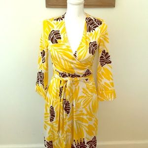 Diane von Furstenberg Vintage yellow wrap dress